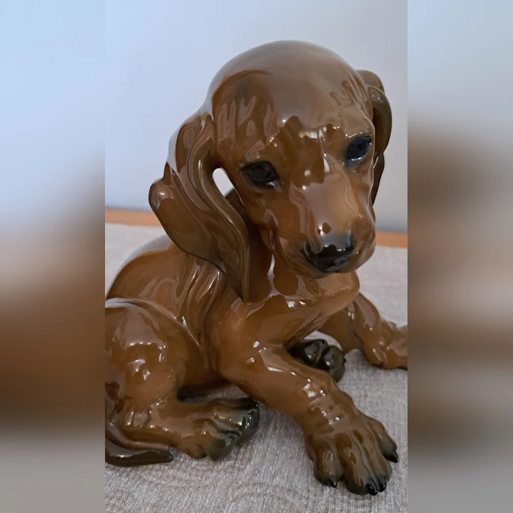 Vintage Germany Rosenthal Porcelain Ceramic Dog Dachshund Figurine Puppy - Picture 2 of 7